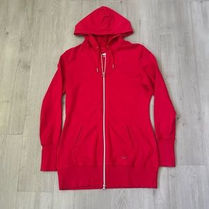 Vintage 90s Nike Red Swoosh Full Zip Hooded Track Jacket 
Women's Size L